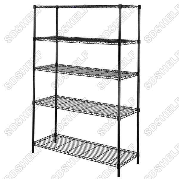 black wire shelving